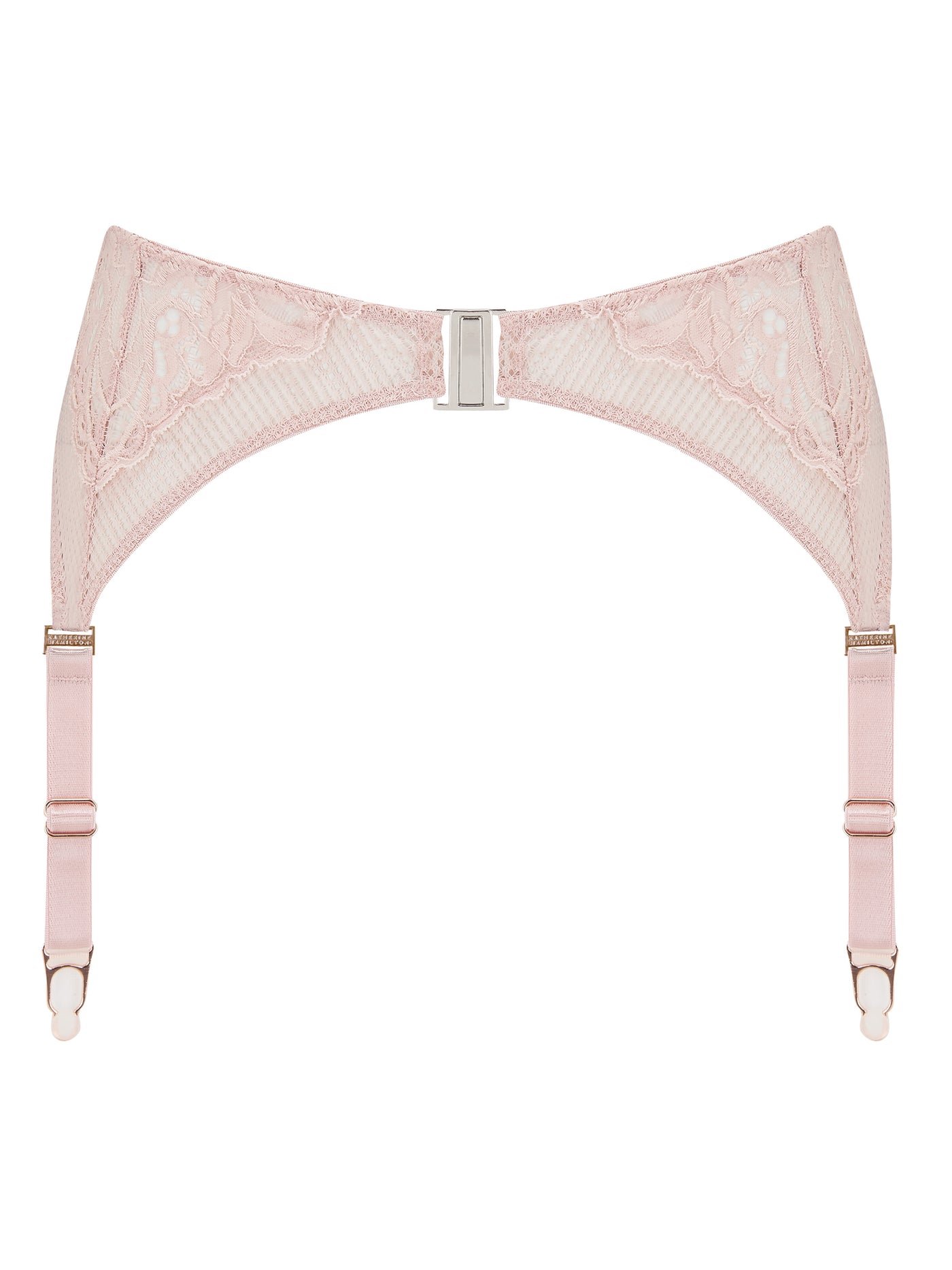 Simone rose pink stretch lace suspender belt