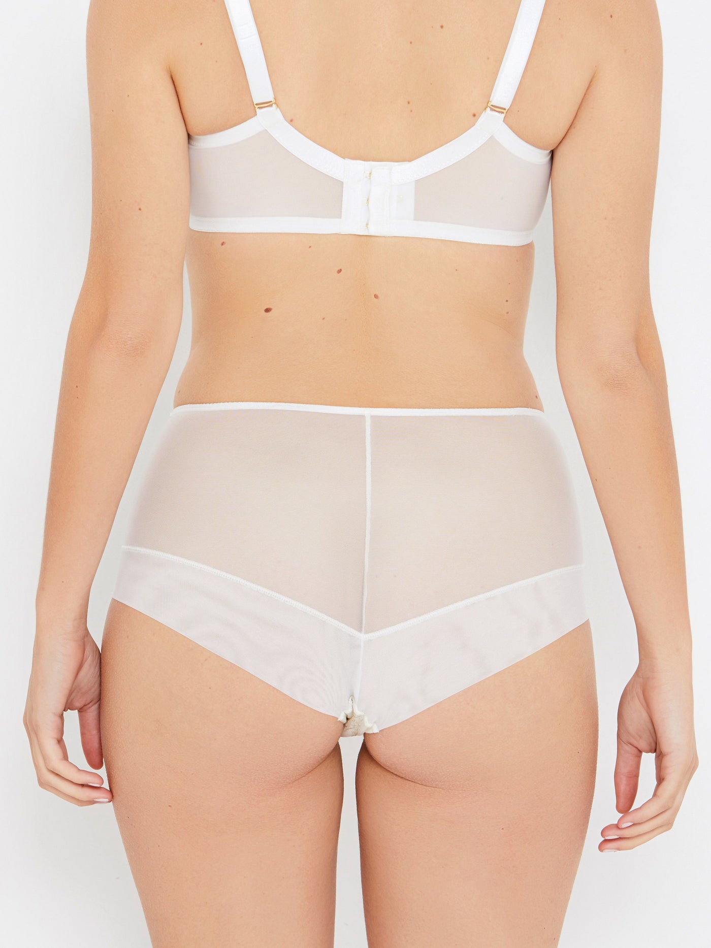 Grace ivory and gold lace high waist knickers back view