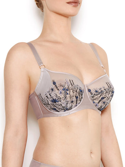 Zaria Lilac Ash Embroidered Full Cup Bra