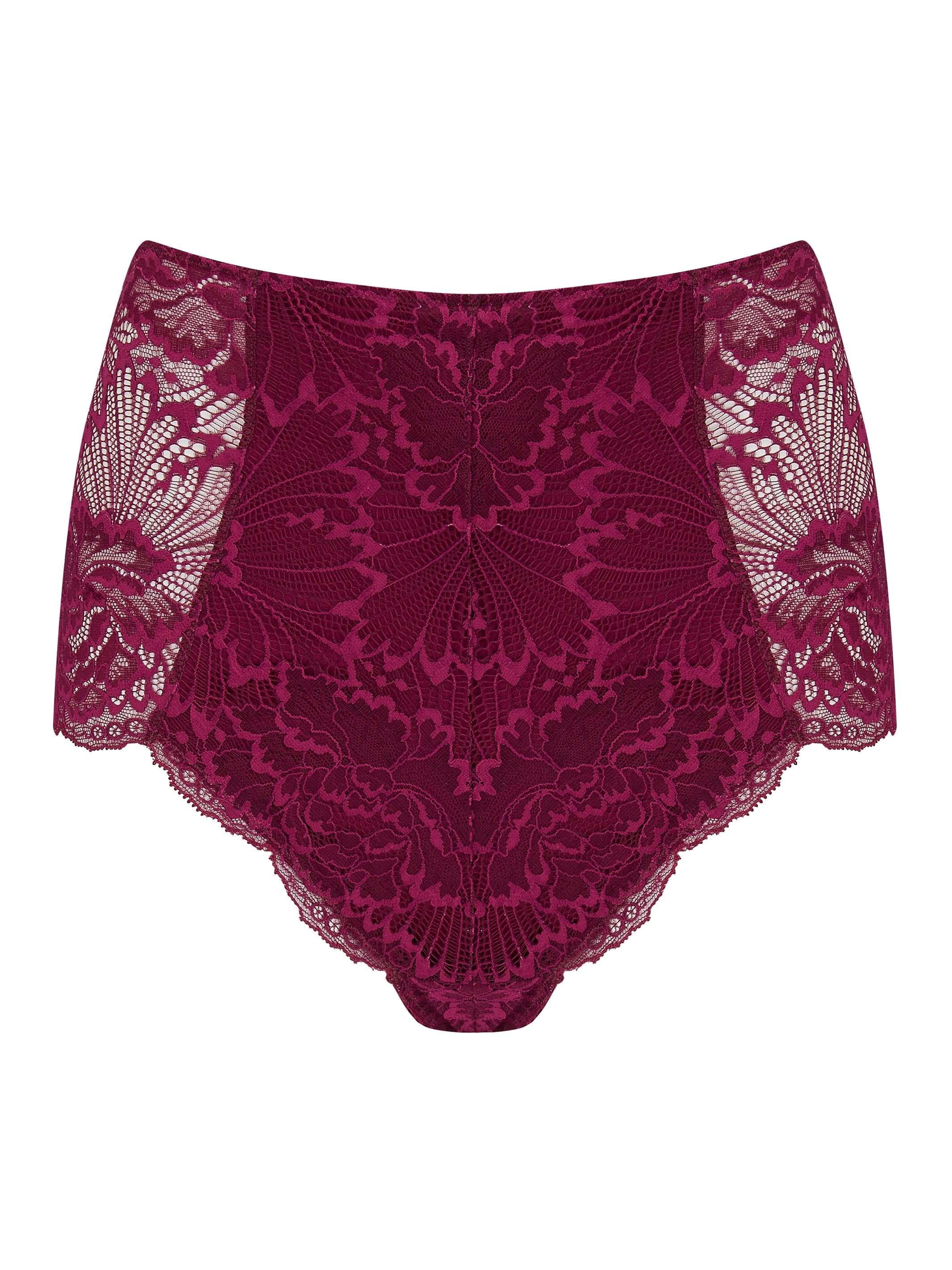 Angela boysenberry silk and stretch lace underwired bra - Katherine Hamilton