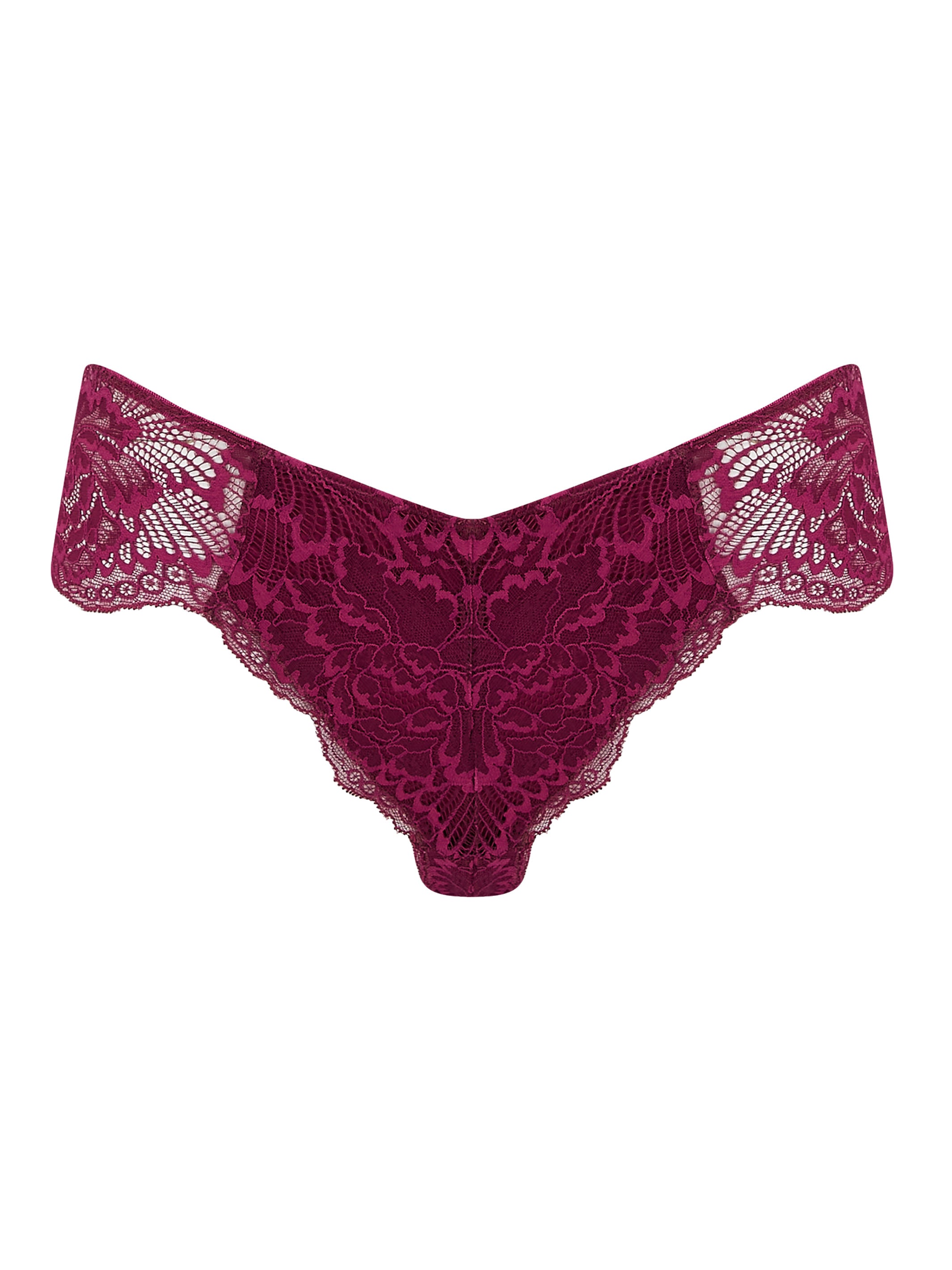 Angela boysenberry silk and stretch lace plunge bra - Katherine