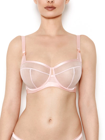 Nina rose pink mesh bra front view