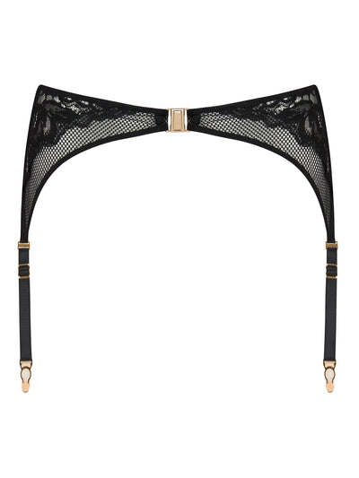 Simone Black Stretch Lace Suspender Belt - Katherine Hamilton Simone Black Stretch Lace Suspender Belt - Katherine Hamilton