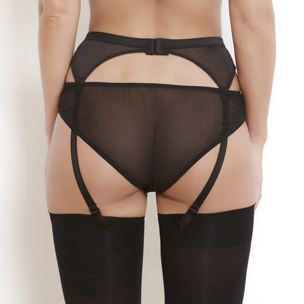Sophia Black Lace High Waist Suspender Belt - Katherine Hamilton Sophia Black Lace High Waist Suspender Belt - Katherine Hamilton